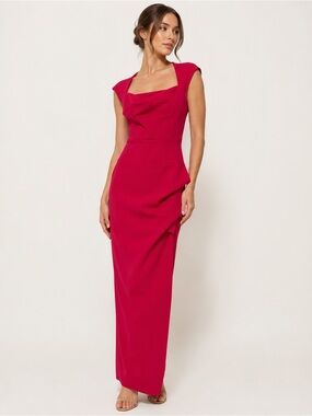 La Petite Robe Chiara Boni Pink Elegant Maxi Evening Gown Classic Italy Sz 4